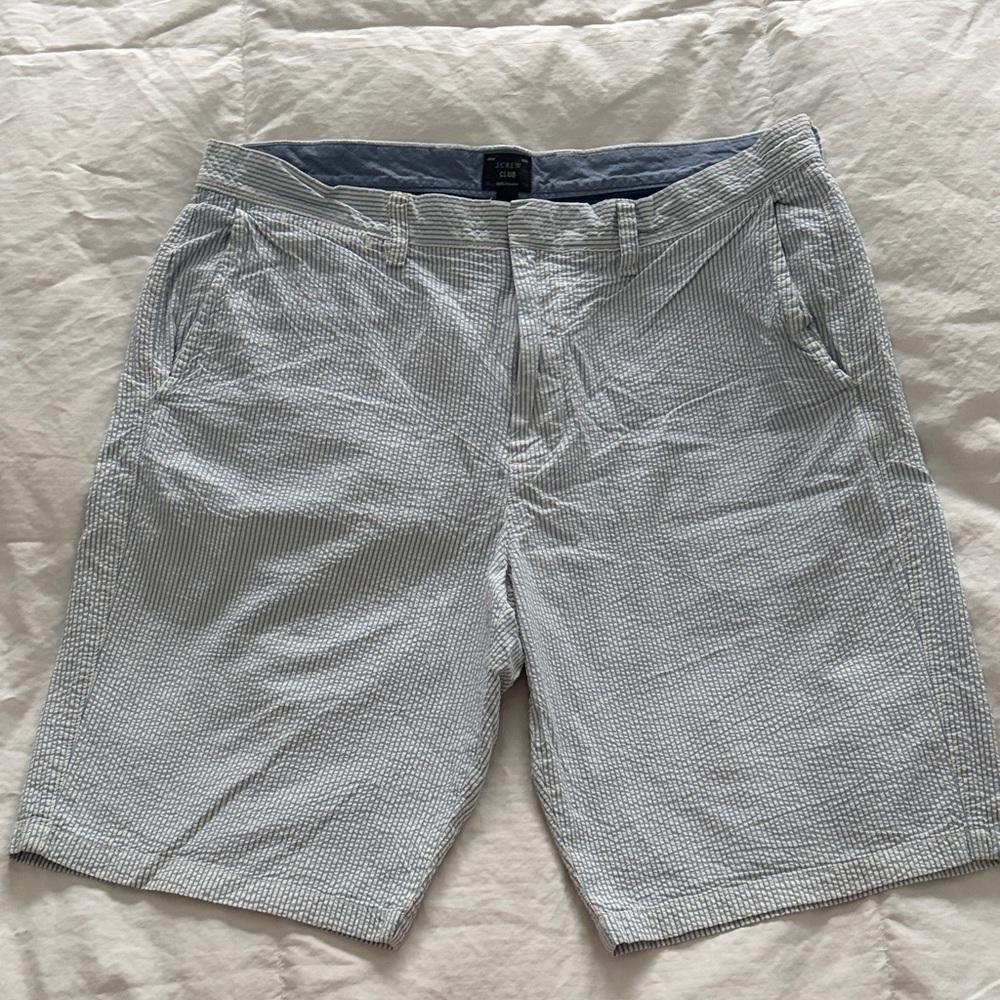 J. Crew Men's Light Gray Striped Shorts